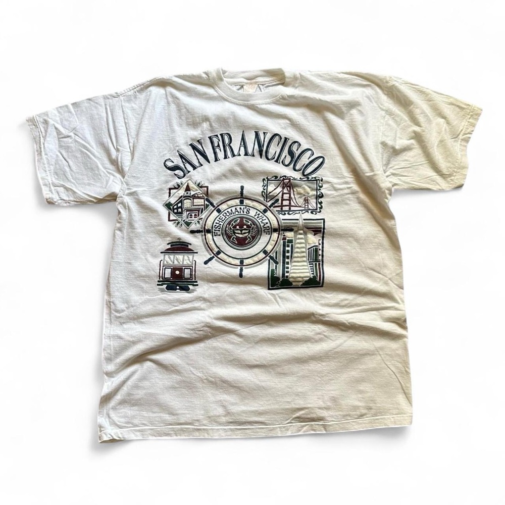 Vintage 1990s San Francisco Graphic Tee - White mens large